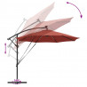 Parasol plażowy Ze LED Lights terakota 294 x 294 x 248 cm