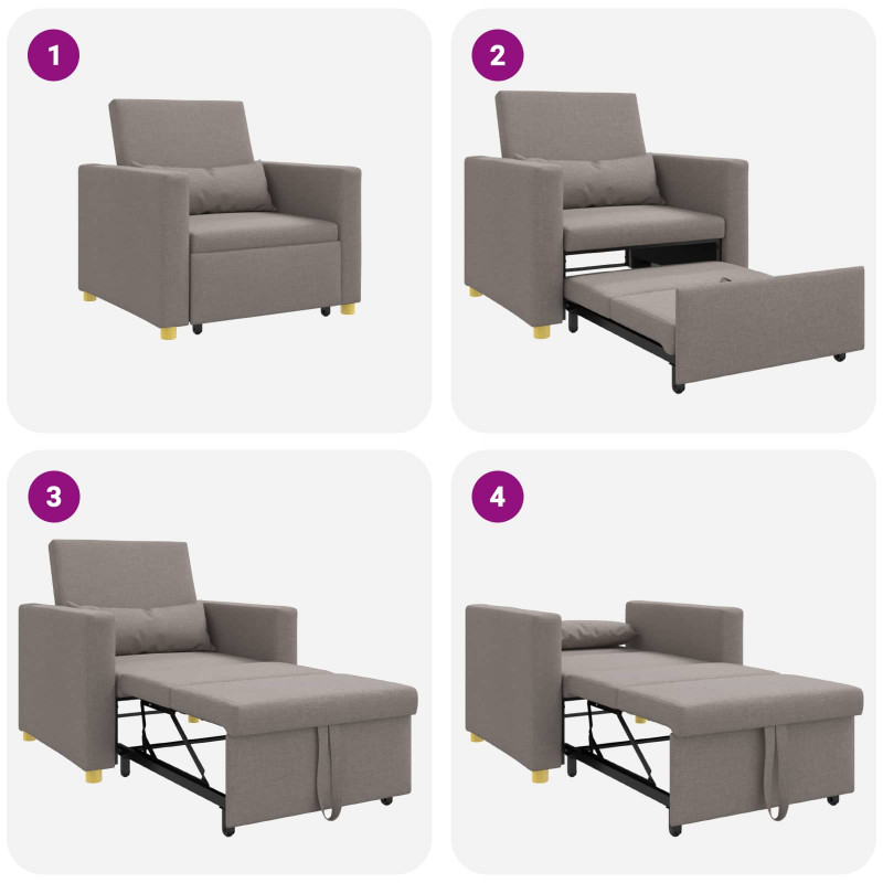 Rozkładana sofa jednoosobowa Ciemnoszary 90 x 165 x 87 cm