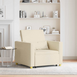 Rozkładana sofa jednoosobowa Kremowy 90 x 165 x 87 cm tkanina
