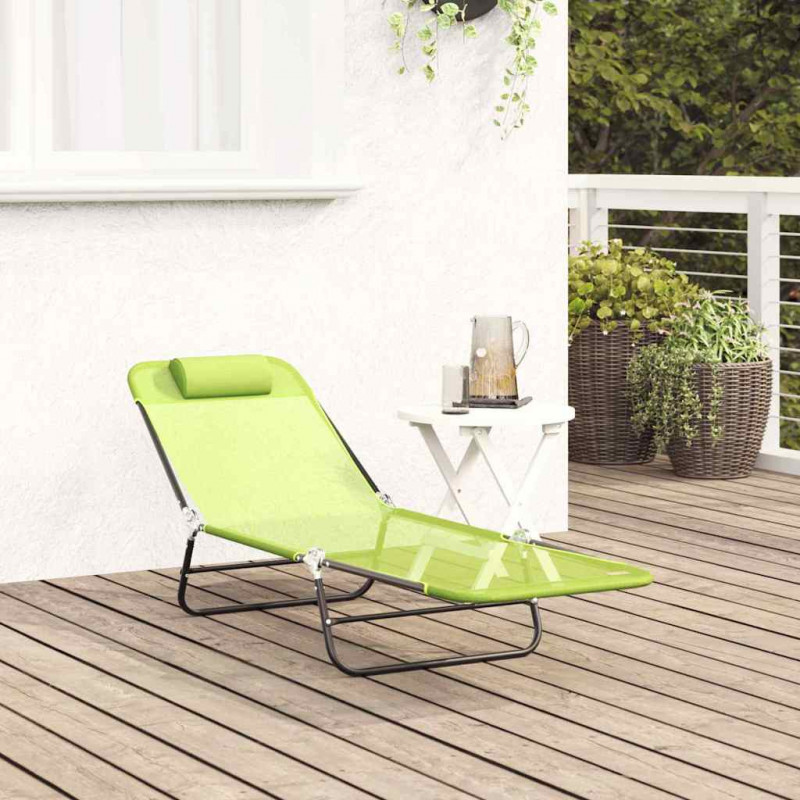 Składany leżak Zielony 182 x 55 x 85,5 cm Textilene