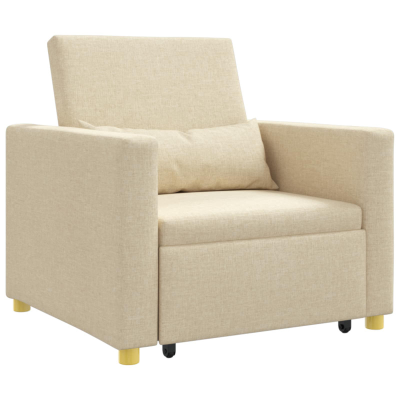 Rozkładana sofa jednoosobowa Kremowy 90 x 165 x 87 cm tkanina