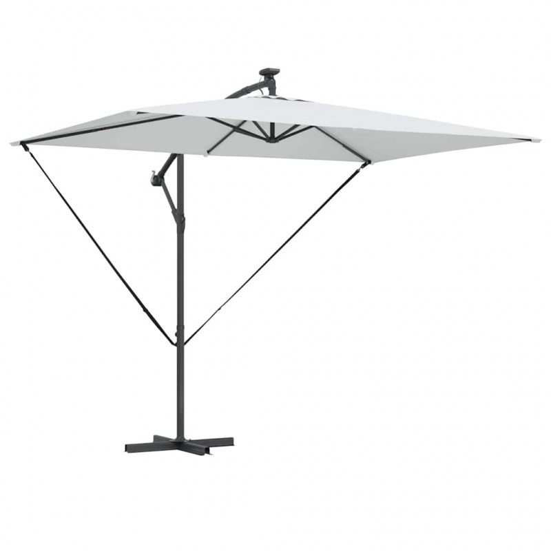 Parasol plażowy Ze LED Lights piaskowy 294 x 200 x 270 cm