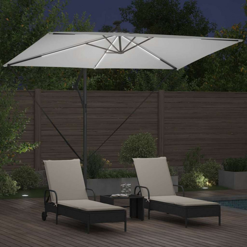 Parasol plażowy Ze LED Lights piaskowy 294 x 200 x 270 cm