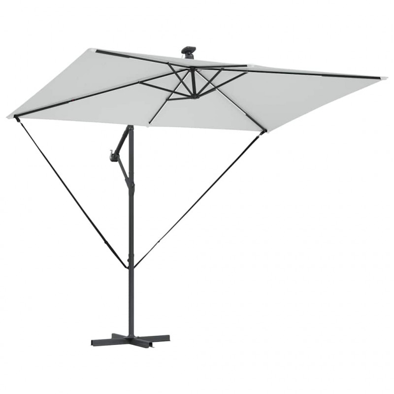 Parasol plażowy Ze LED Lights piaskowy 294 x 200 x 270 cm