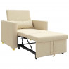 Rozkładana sofa jednoosobowa Kremowy 90 x 165 x 87 cm tkanina