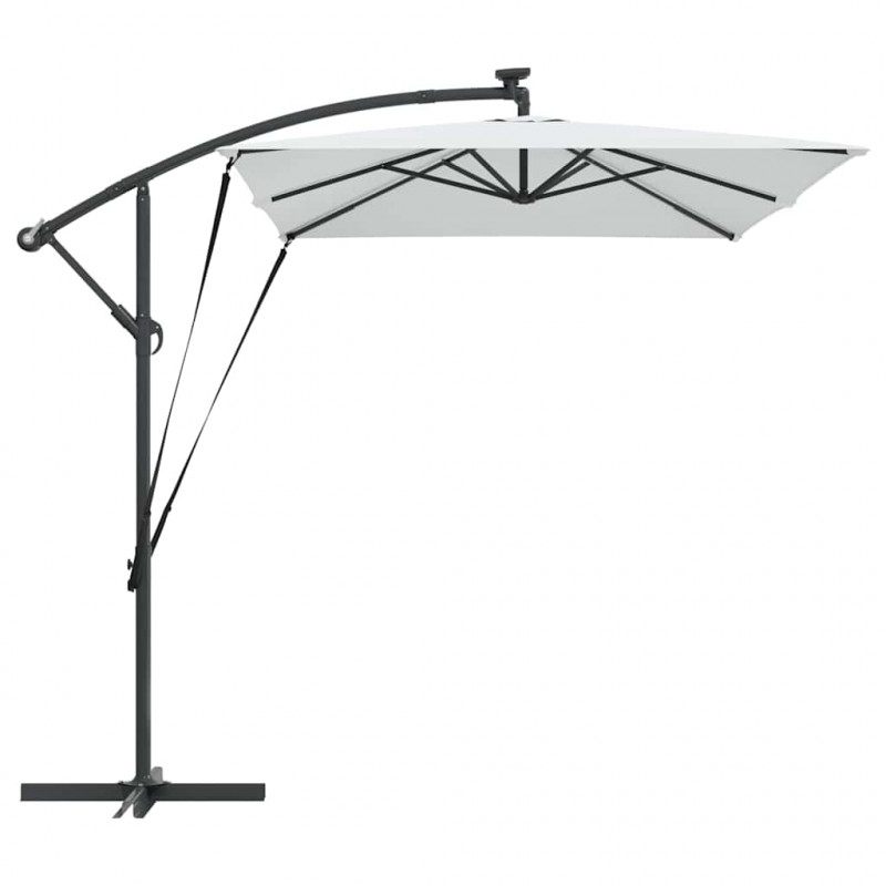 Parasol plażowy Ze LED Lights piaskowy 294 x 200 x 270 cm