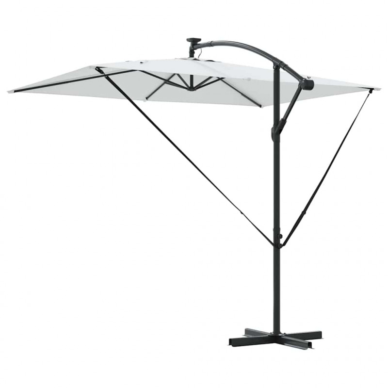 Parasol plażowy Ze LED Lights piaskowy 294 x 200 x 270 cm