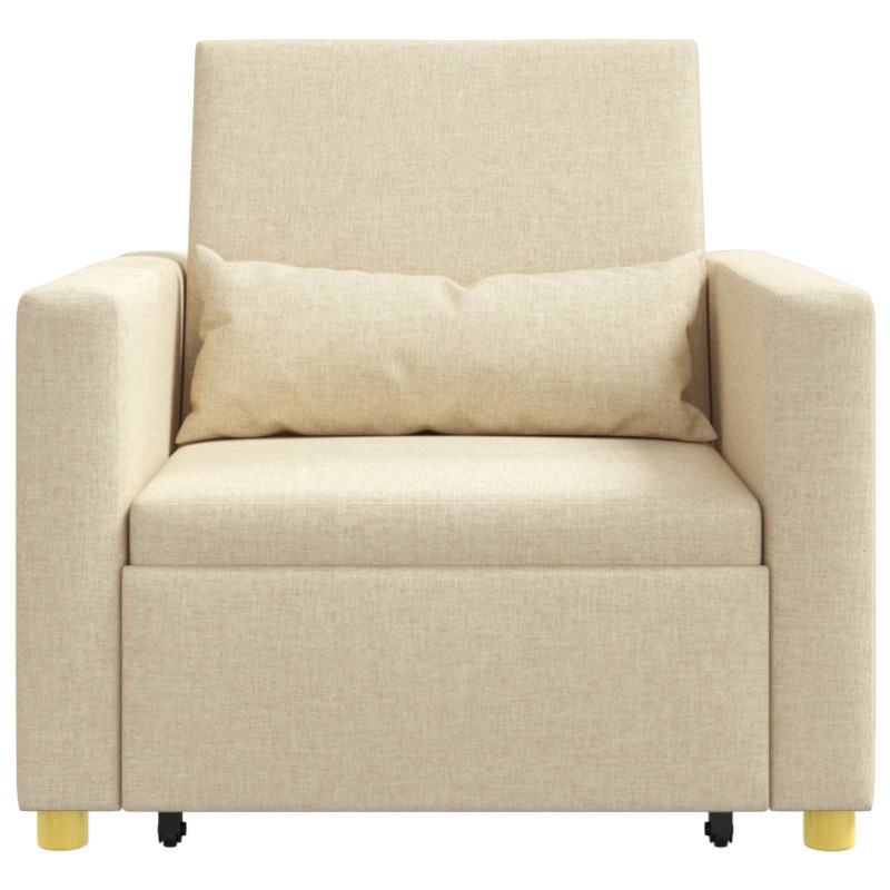 Rozkładana sofa jednoosobowa Kremowy 90 x 165 x 87 cm tkanina