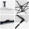 Parasol plażowy Ze LED Lights piaskowy 294 x 200 x 270 cm