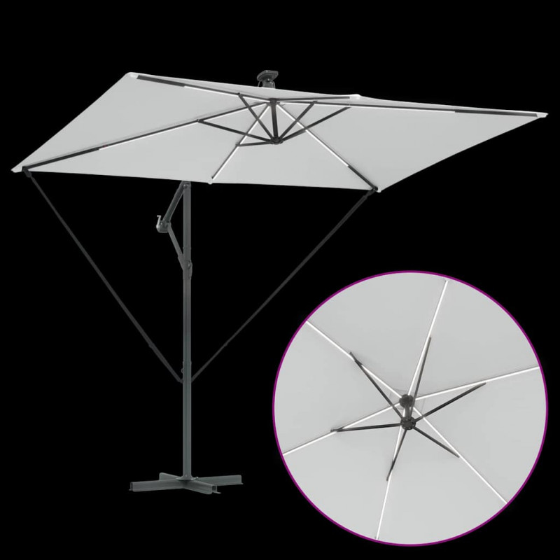 Parasol plażowy Ze LED Lights piaskowy 294 x 200 x 270 cm