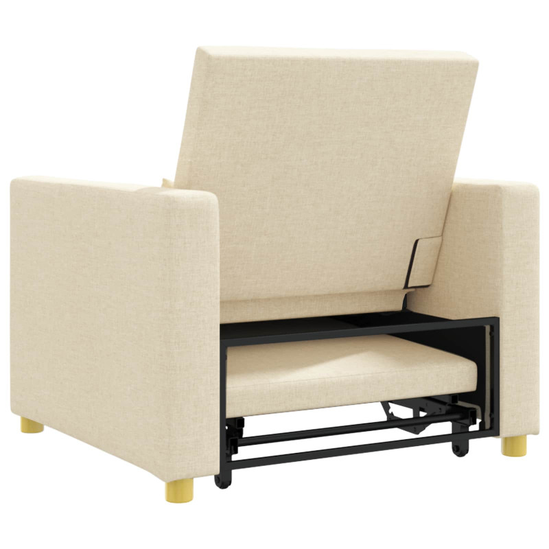 Rozkładana sofa jednoosobowa Kremowy 90 x 165 x 87 cm tkanina