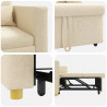 Rozkładana sofa jednoosobowa Kremowy 90 x 165 x 87 cm tkanina