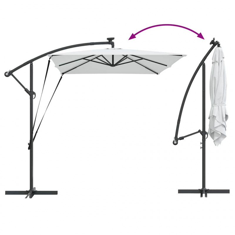 Parasol plażowy Ze LED Lights piaskowy 294 x 200 x 270 cm