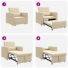 Rozkładana sofa jednoosobowa Kremowy 90 x 165 x 87 cm tkanina