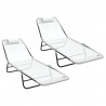 Składany leżak 2 pcs Kremowy 182 x 55 x 85,5 cm Textilene