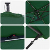 Parasol plażowy Ze LED Lights Zielony 294 x 200 x 270 cm
