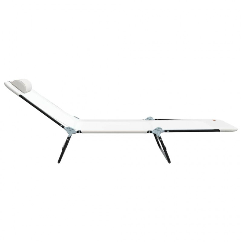 Składany leżak 2 pcs Kremowy 182 x 55 x 85,5 cm Textilene