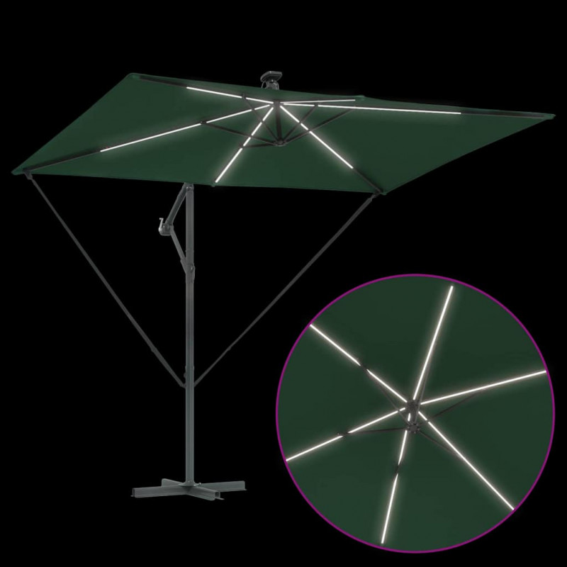 Parasol plażowy Ze LED Lights Zielony 294 x 200 x 270 cm