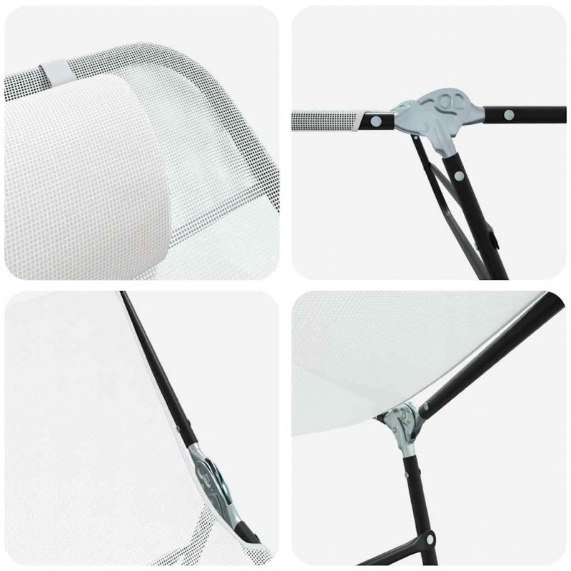 Składany leżak 2 pcs Kremowy 182 x 55 x 85,5 cm Textilene