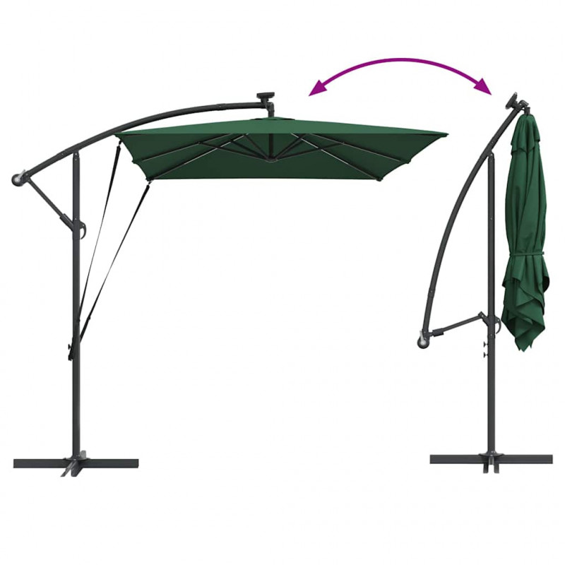Parasol plażowy Ze LED Lights Zielony 294 x 200 x 270 cm