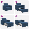 Rozkładana sofa jednoosobowa Niebieski 90 x 165 x 87 cm tkanina