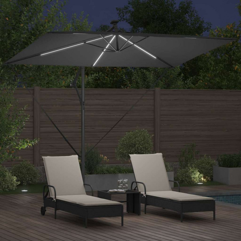 Parasol plażowy Ze LED Lights Antracyt 294 x 200 x 270 cm