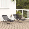 Składany leżak 2 pcs Czarny 182 x 55 x 85,5 cm Textilene