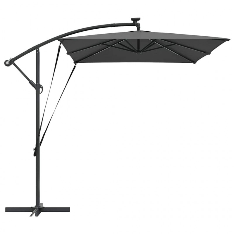 Parasol plażowy Ze LED Lights Antracyt 294 x 200 x 270 cm