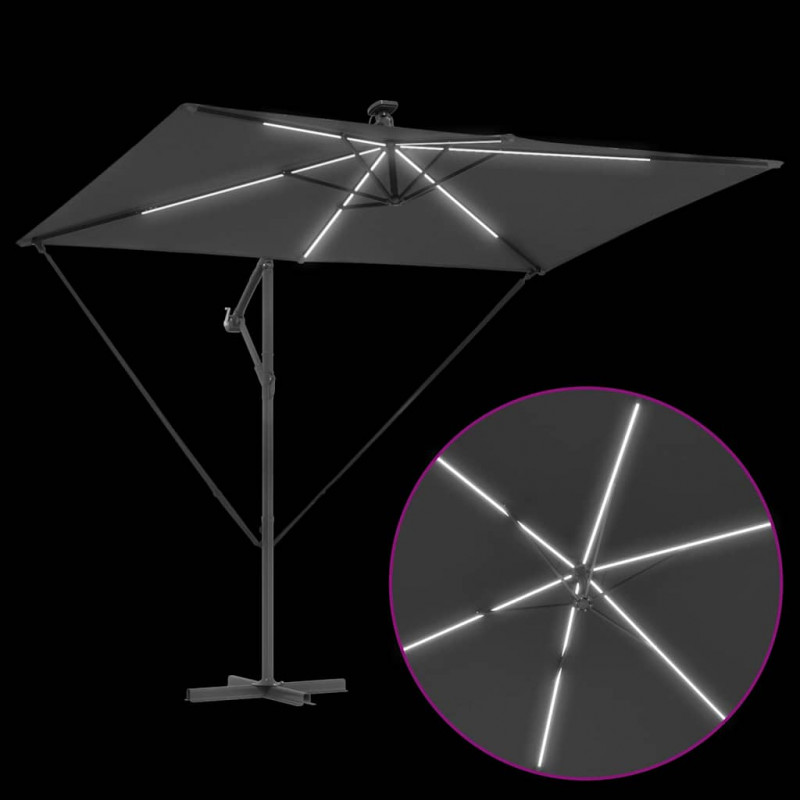 Parasol plażowy Ze LED Lights Antracyt 294 x 200 x 270 cm