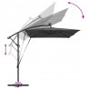 Parasol plażowy Ze LED Lights Antracyt 294 x 200 x 270 cm