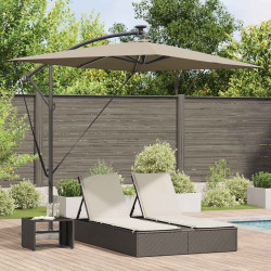 Parasol plażowy Ze LED Lights Ciemnoszary 294 x 200 x 270 cm