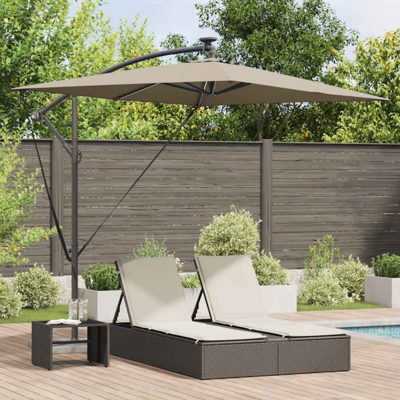Parasol plażowy Ze LED Lights Ciemnoszary 294 x 200 x 270 cm
