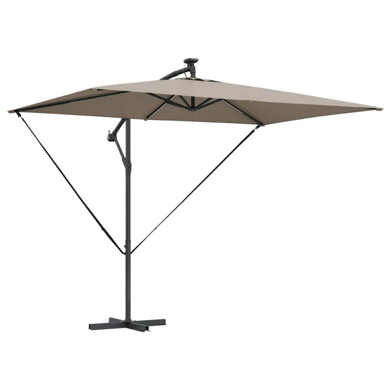 Parasol plażowy Ze LED Lights Ciemnoszary 294 x 200 x 270 cm