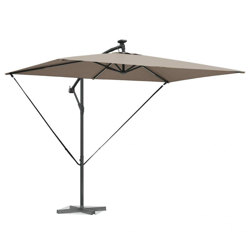 Parasol plażowy Ze LED Lights Ciemnoszary 294 x 200 x 270 cm