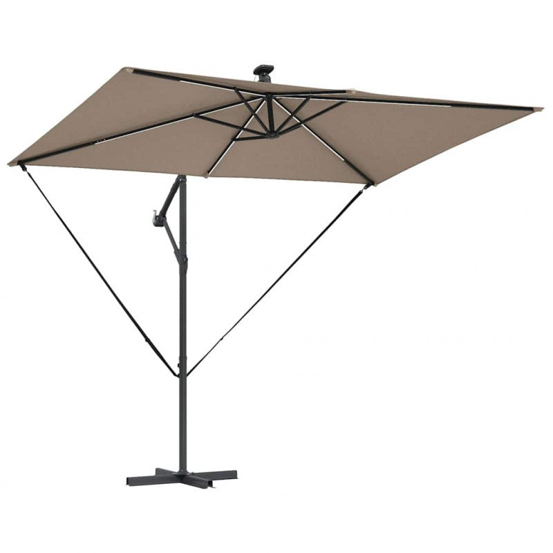 Parasol plażowy Ze LED Lights Ciemnoszary 294 x 200 x 270 cm