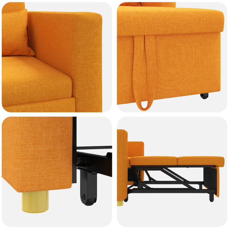 Rozkładana sofa jednoosobowa Ciemny żółty 90 x 165 x 87 cm