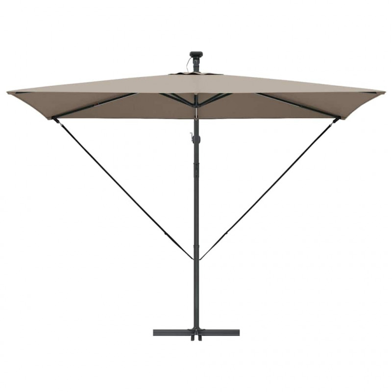 Parasol plażowy Ze LED Lights Ciemnoszary 294 x 200 x 270 cm