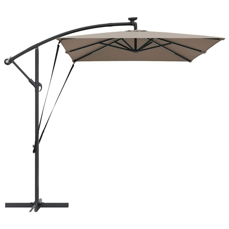 Parasol plażowy Ze LED Lights Ciemnoszary 294 x 200 x 270 cm