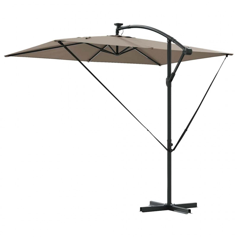 Parasol plażowy Ze LED Lights Ciemnoszary 294 x 200 x 270 cm