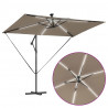 Parasol plażowy Ze LED Lights Ciemnoszary 294 x 200 x 270 cm