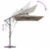 Parasol plażowy Ze LED Lights Ciemnoszary 294 x 200 x 270 cm
