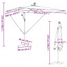Parasol plażowy Ze LED Lights Ciemnoszary 294 x 200 x 270 cm