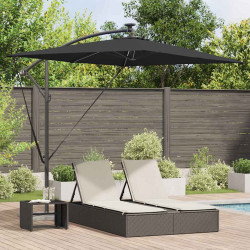 Parasol plażowy Czarny 294 x 200 x 270 cm Poliester i aluminium