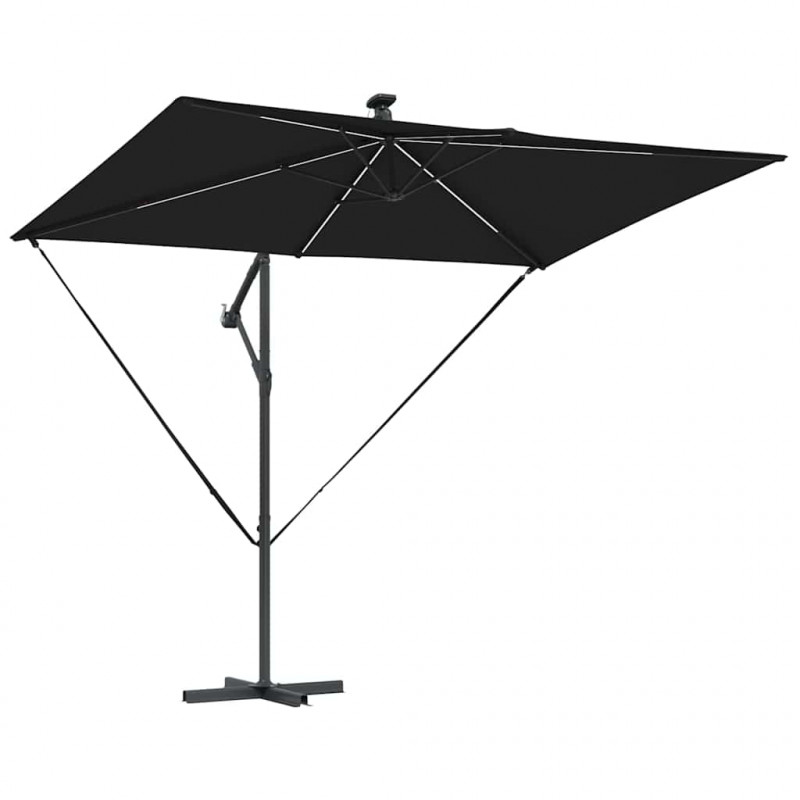 Parasol plażowy Czarny 294 x 200 x 270 cm Poliester i aluminium