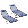 Składany leżak 2 pcs Granatowy 182 x 55 x 85,5 cm Textilene