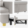Rozkładana sofa jednoosobowa Szary chmura 90 x 165 x 87 cm