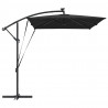 Parasol plażowy Czarny 294 x 200 x 270 cm Poliester i aluminium