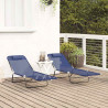 Składany leżak 2 pcs Granatowy 182 x 55 x 85,5 cm Textilene