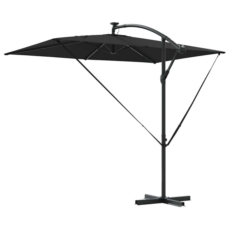 Parasol plażowy Czarny 294 x 200 x 270 cm Poliester i aluminium