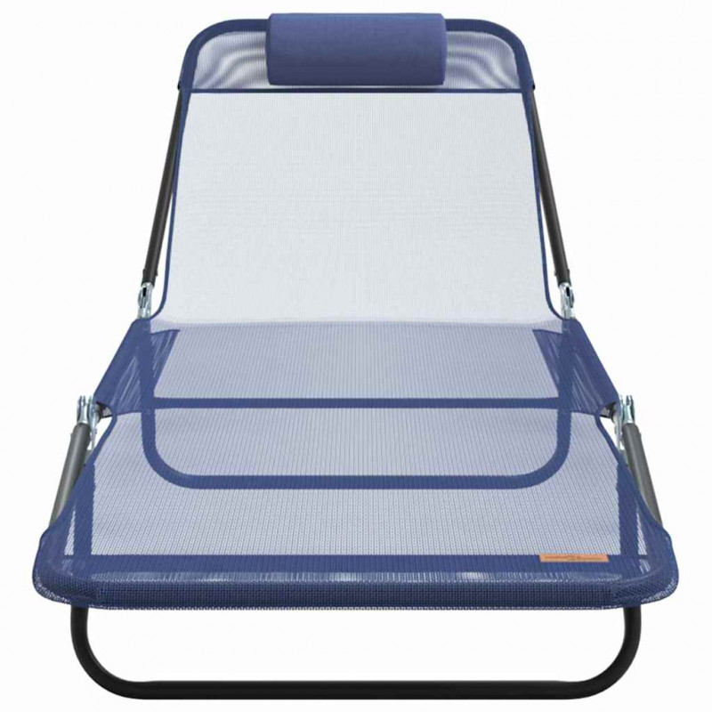 Składany leżak 2 pcs Granatowy 182 x 55 x 85,5 cm Textilene
